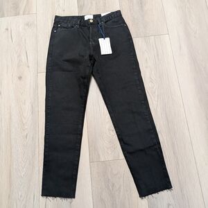 Sezane Denim Women's Classic Black Crop Skinny Jeans Size 30"